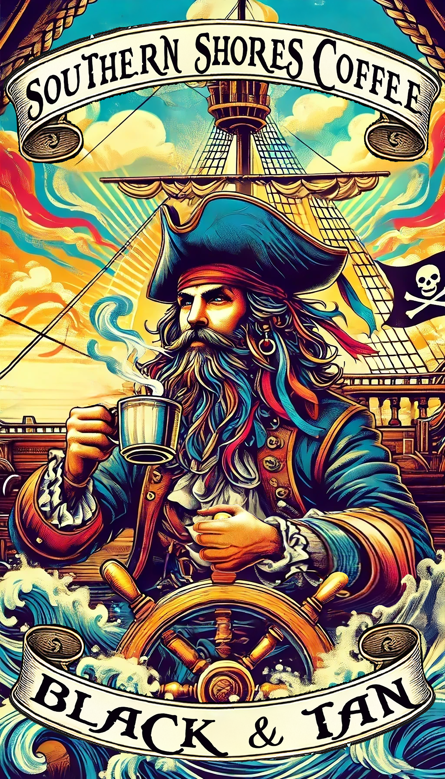 Black and Tan coffee label