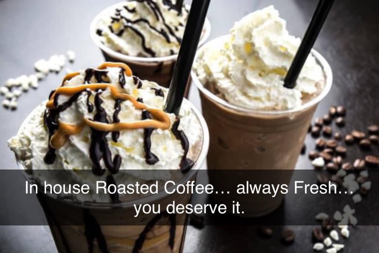 Image of three frozen frappe coffees