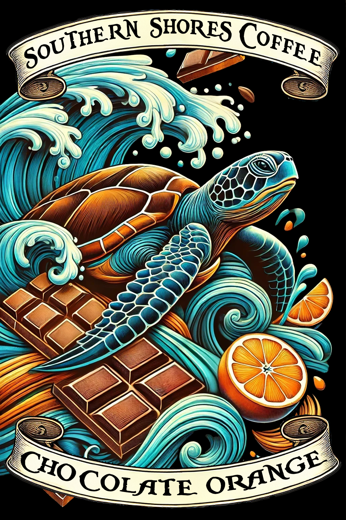 Chocolate orange coffee label